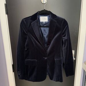 Frame Women's Deep Blue Velvet Blazer